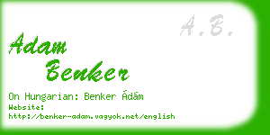 adam benker business card